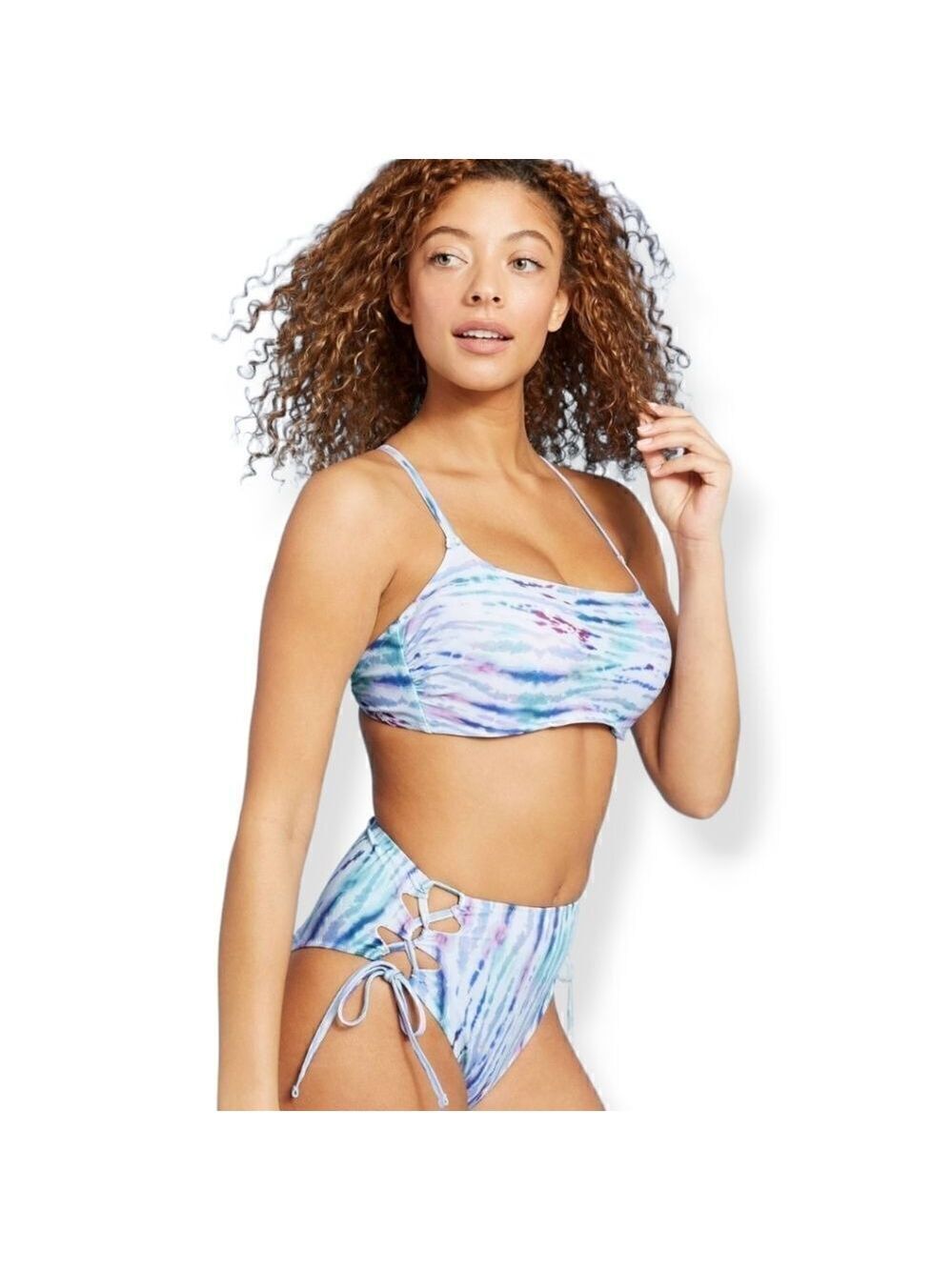 Shade & Shore Lace Up High Waist Extra Cheeky Bikini Bottom